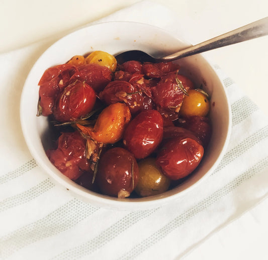 roasted cherry tomatoes with rosemary and garlic
