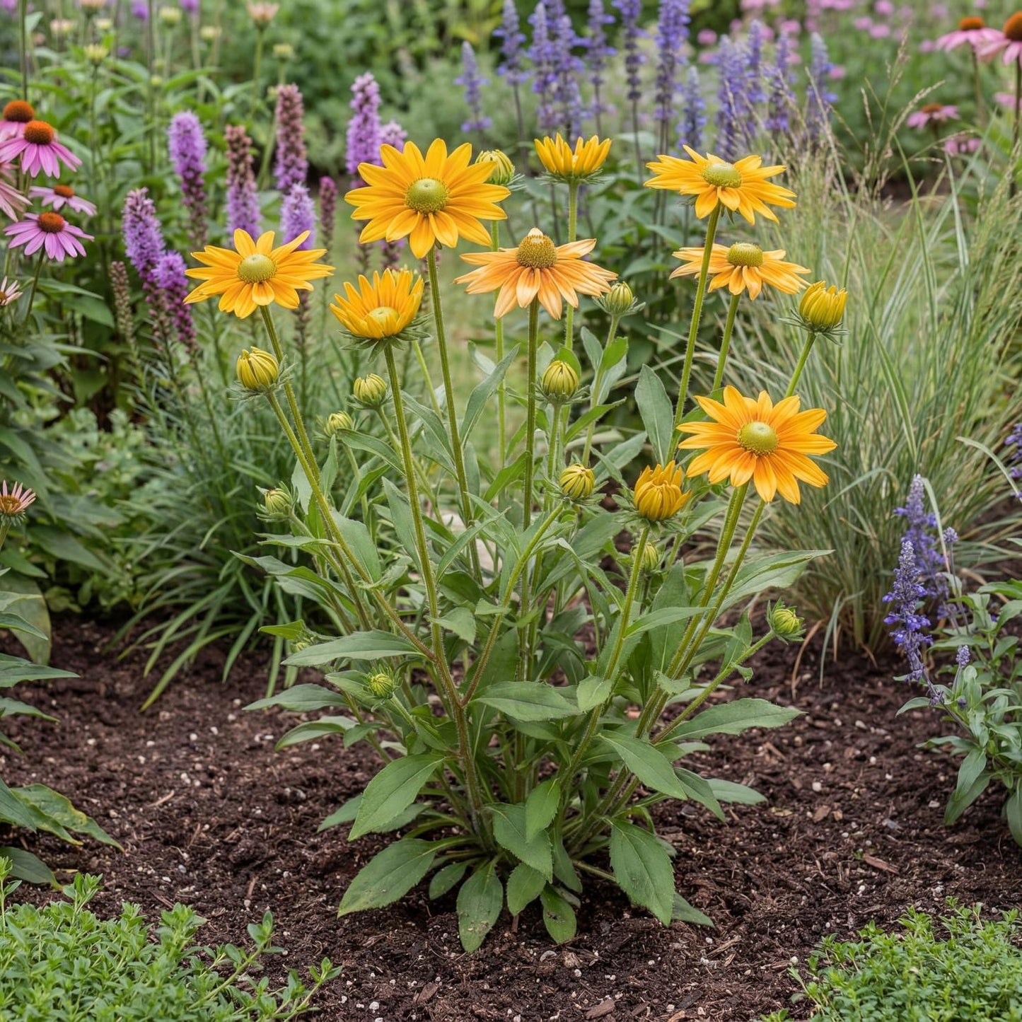 Irish Eyes Black-Eyed Susan in a 4-inch pot, golden petals ringing a fresh green eye on strong cutting stems