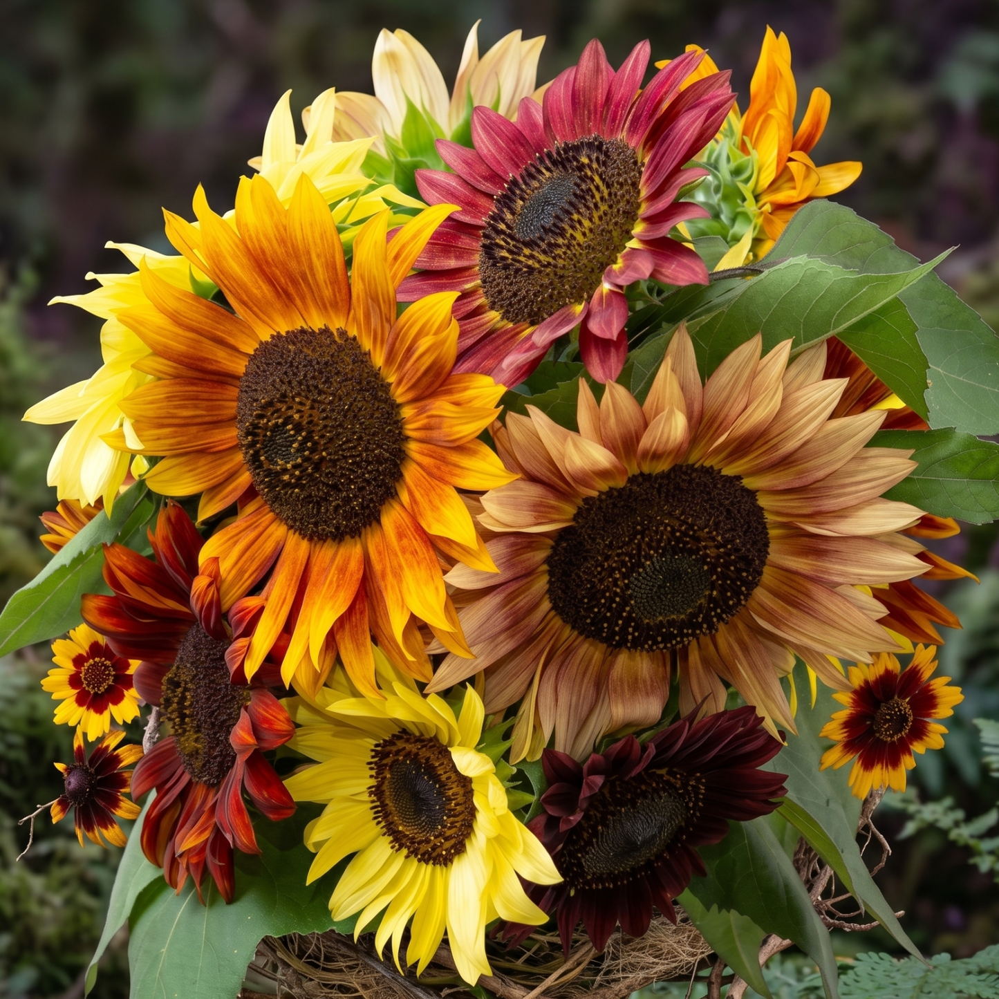 Fireworks Blend Sunflower, 6 plants