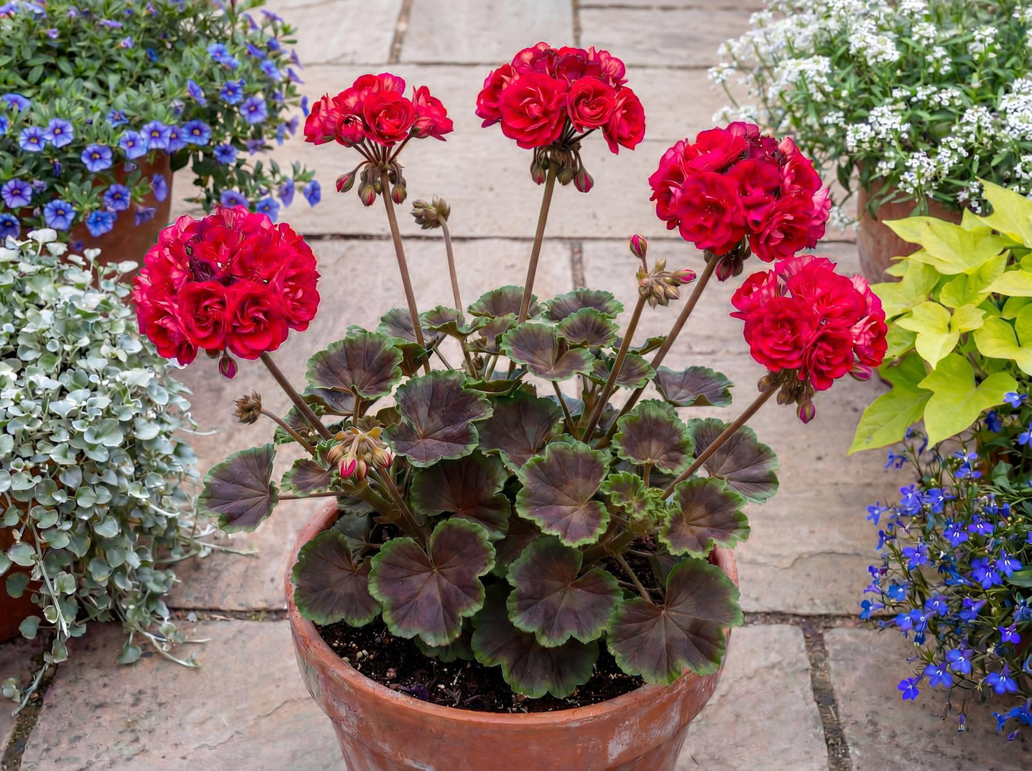Brocade Cherry Night Fancy Leaf Geranium