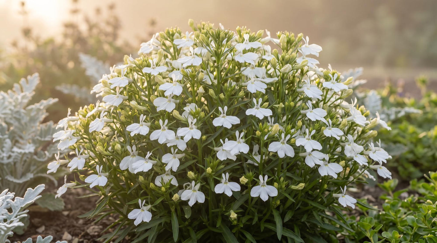 Compact White Magadi Lobelia