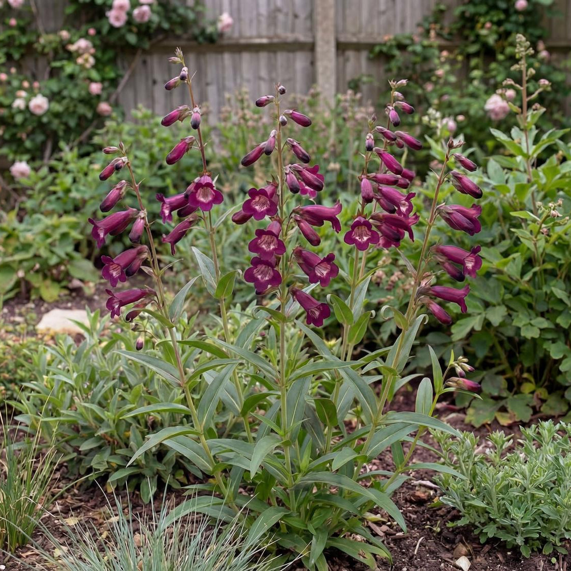 Blackbird Penstemon, a long-flowering border perennial, keeps hummingbirds fed well into autumn