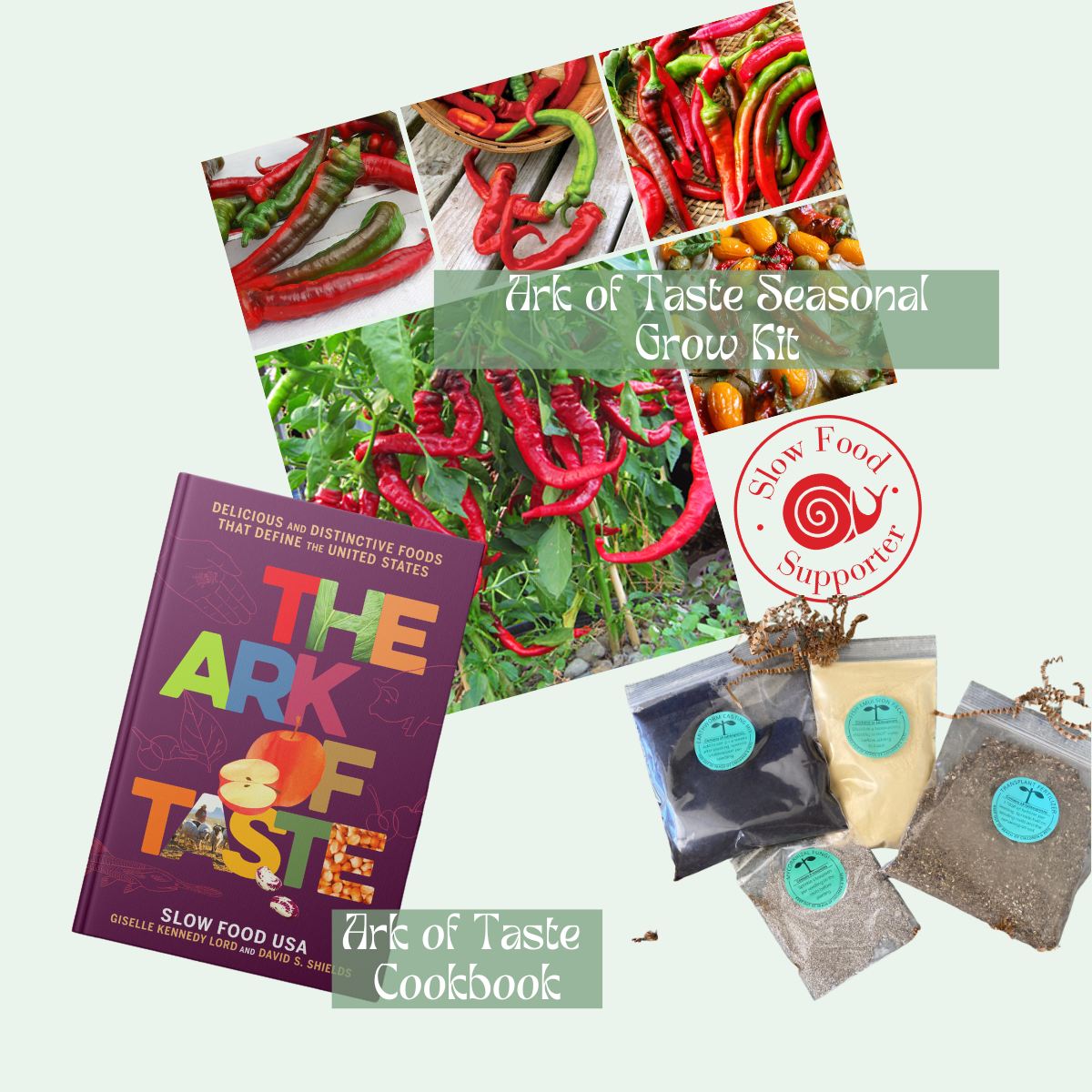 Ark of Taste Jimmy Nardello's Sweet Italian Frying Pepper - Seasonal Grow Kit + AOT book