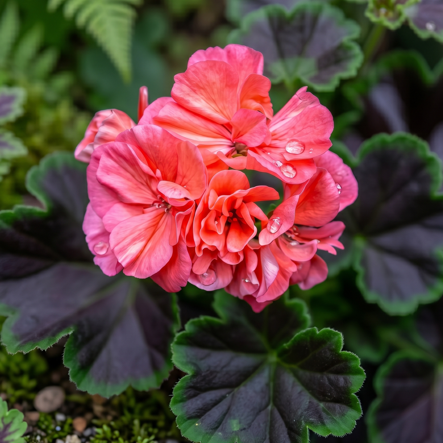 Brocade Salmon Night Fancy Leaf Geranium
