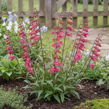 Deep Rose Penstemon reaches 1 to 2 feet tall, a long-flowering choice for sunny borders and cutting.
