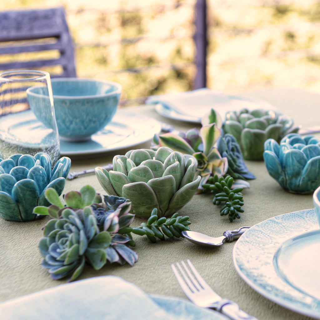 Succulent Ceramic Tea Light Votive