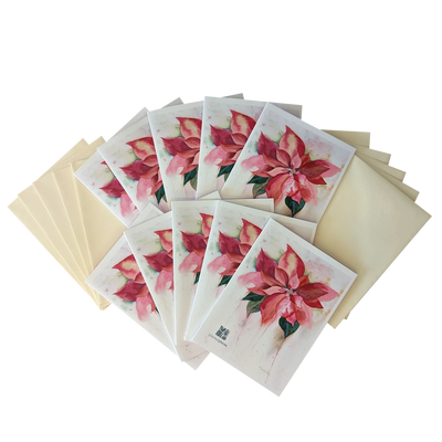 Poinsettia Notecard Set - 10 cards (1 design)