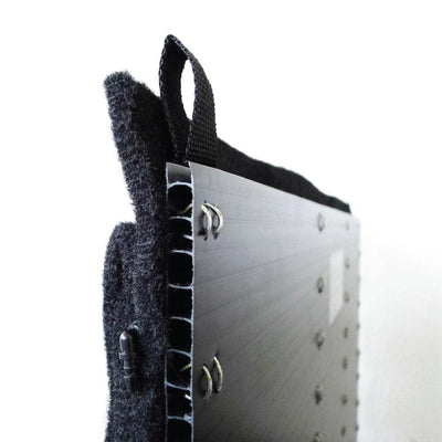 Close view of felt pocket planter construction